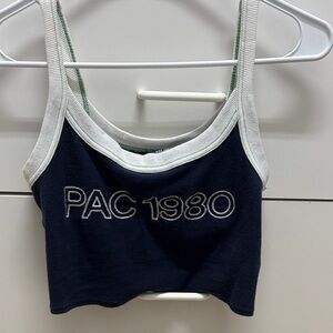 PacSun Navy and White Crop Top